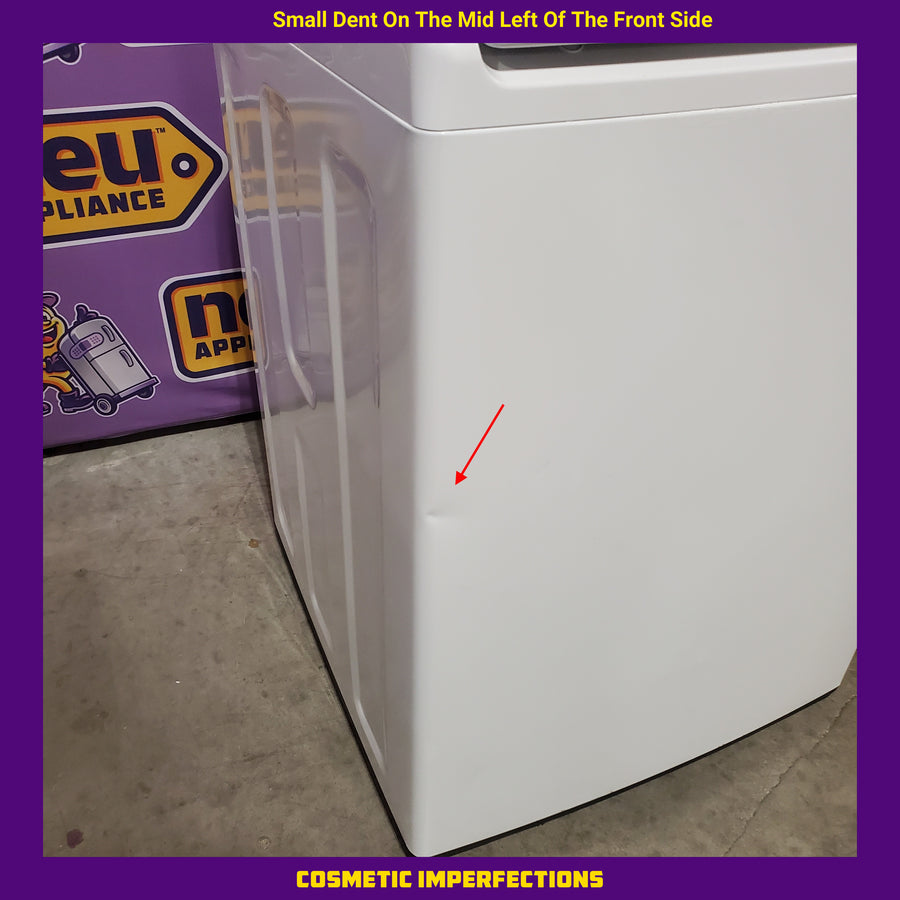 Samsung 4.5 cu. ft. Top Load Washer with Vibration Reduction Technology+ in White WA45T3200AW - Certified Refurbished and Samsung 7.2 cu. ft. Electric Dryer with Sensor Dry in White DVE45T3200W - Scratch & Dent (Minor)