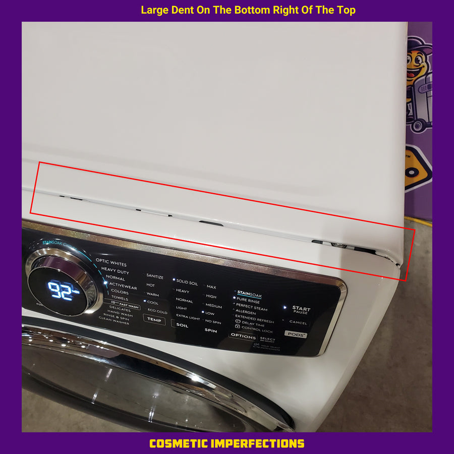 Electrolux 4.5 Cu.Ft. Stackable Front Load Washer with Steam and SmartBoost Wash System ELFW7637AW - Scratch & Dent (Moderate) and Electrolux 8.0 cu. ft. Front Load Electric Dryer with Perfect Steam ELFE7637AW - Scratch & Dent (Minor)