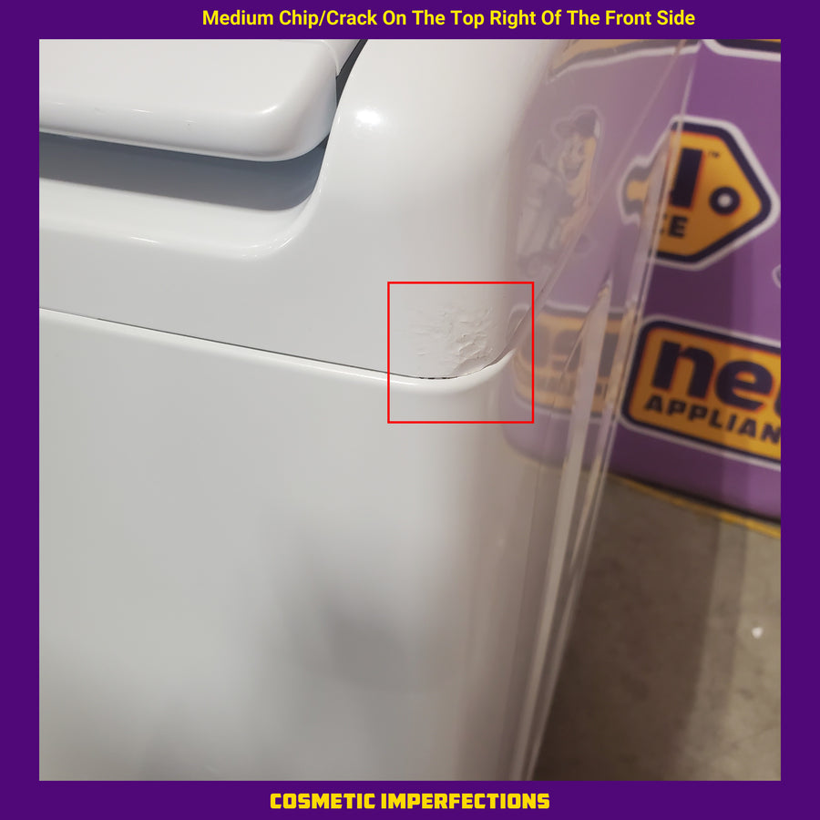 Samsung 4.5 cu. ft. Top Load Washer with Vibration Reduction Technology+ in White WA45T3200AW - Certified Refurbished and Samsung 7.2 cu. ft. Electric Dryer with Sensor Dry in White DVE45T3200W - Scratch & Dent (Minor)