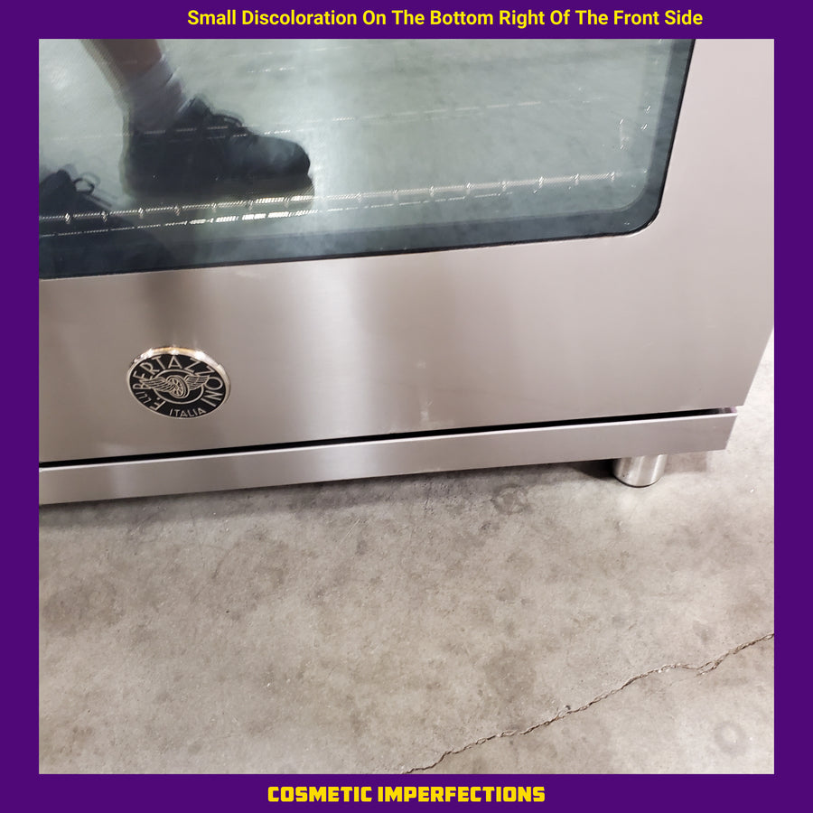 Bertazzoni 36 inch Dual Fuel Range, 6 Brass Burners and Cast Iron Griddle, Electric Self-Clean Oven MAST366DFSXT - Scratch & Dent (Minor)
