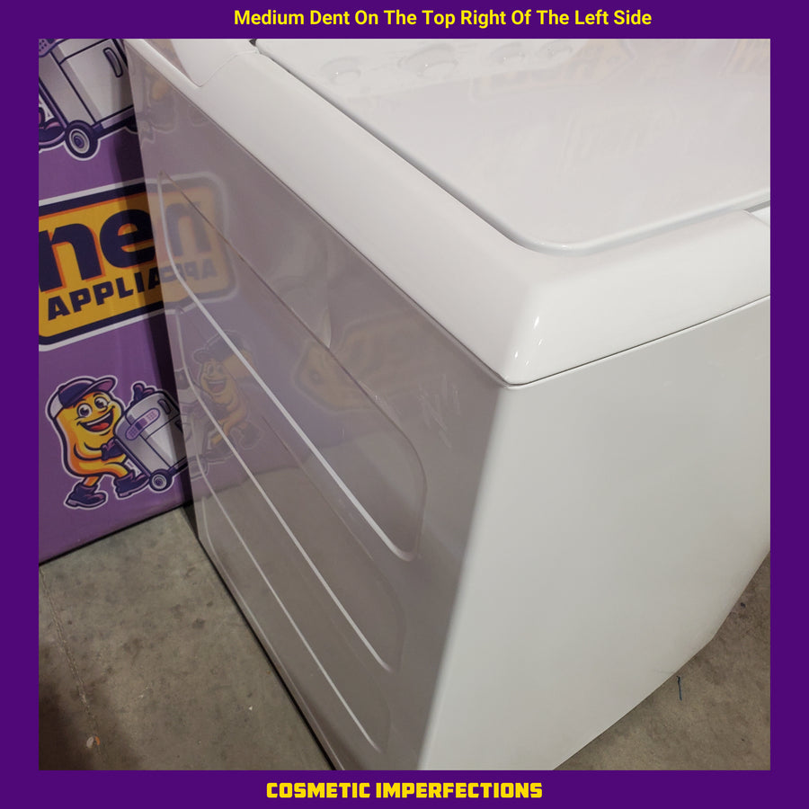 GE White Top Load 4.2 Cu. Ft. Washer with Stainless Steel Basket and Dual Action Agitator GTW460ASJWW - Certified Refurbished and GE 7.2 cu. ft. Capacity Aluminized Alloy Drum Electric Dryer GTD33EASKWW - Certified Refurbished