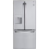 LG 22 cu. ft. 30" Wide French Door Refrigerator with Water Dispenser in Stainless Steel LFDS22520S - Scratch & Dent (Minor)