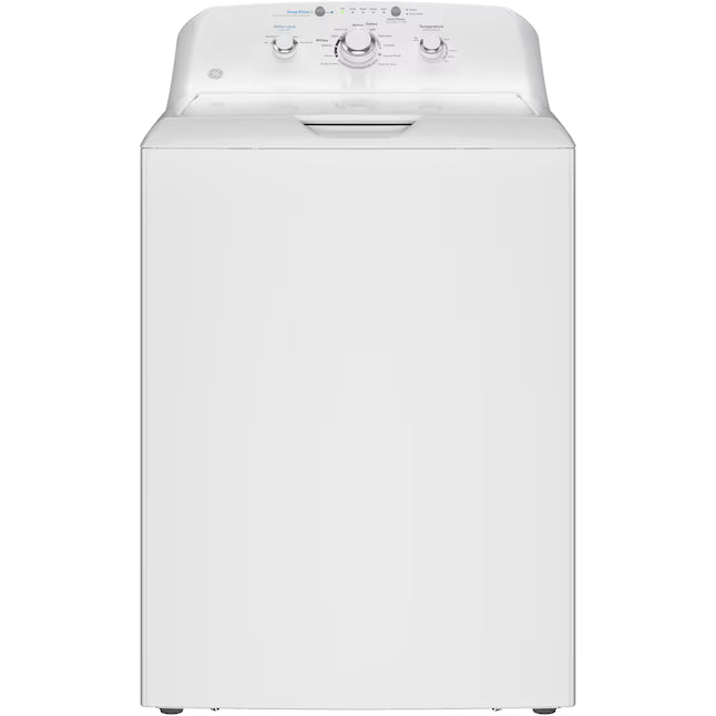 GE White Top Load 4.0 Cu. Ft. Capacity Washer with Stainless Steel Wash Basket GTW325ASWWW - Open Box and GE White Electric Aluminized Alloy Drum 7.2 Cu. Ft. Dryer with Sensor Dry and Extended Tumble 16234 - GTD45EASJWS - Certified Refurbished