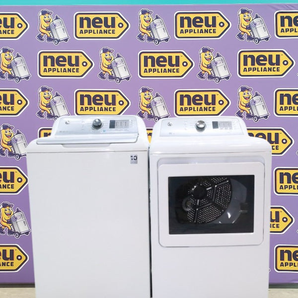 Neu Elite GE High Capacity Impeller Washer & Electric Dryer Set: 4.6 cu. ft. High Capacity Impeller Washer With Extra Water Cycle / Option & 7.4 cu. ft. Electric 220v Dryer With Auto Sensor Dry - Certified Refurbished