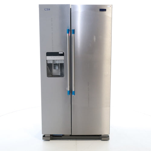 Pictures of Fingerprint Resistant Stainless Steel Maytag 25 cu. ft. Side by Side Refrigerator with Exterior Ice and Water Dispenser - Scratch & Dent - Minor - Neu Appliance Outlet - Discount Appliance Outlet in Austin, Tx