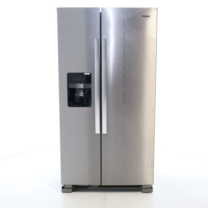 Fingerprint-Resistant Stainless Steel Whirlpool 24.5 cu. ft. Side by Side Refrigerator with In Door Ice and Water Dispenser - Open Box