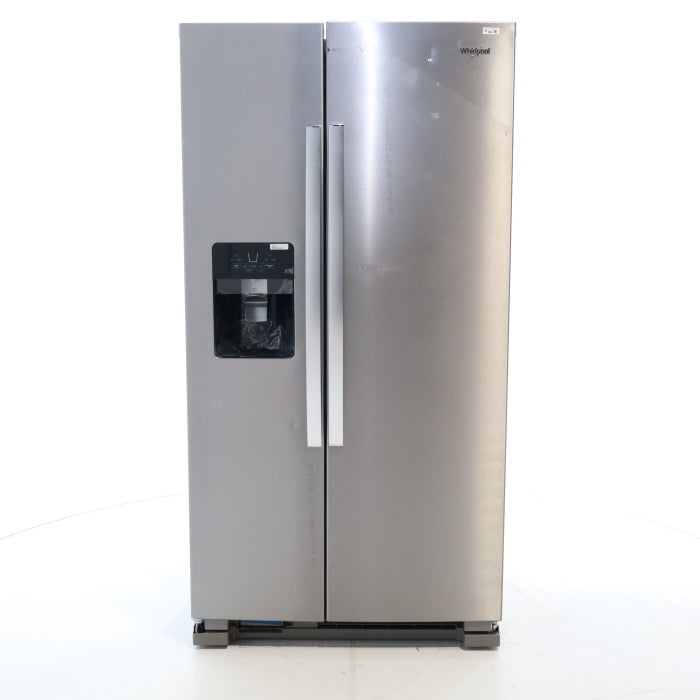 Fingerprint-Resistant Stainless Steel Whirlpool 24.5 cu. ft. Side by Side Refrigerator with In Door Ice and Water Dispenser - Scratch & Dent - Minor