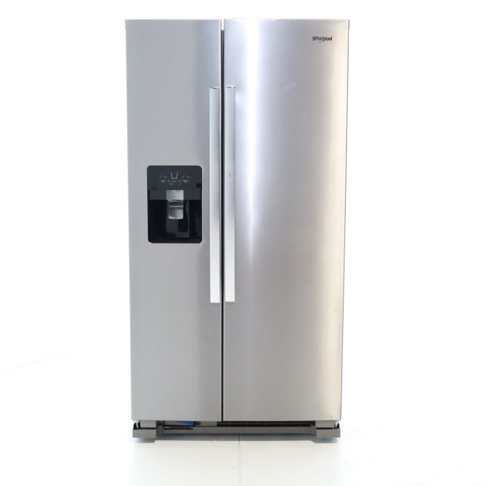 Pictures of Fingerprint-Resistant Stainless Steel Whirlpool 24.5 cu. ft. Side by Side Refrigerator with In Door Ice and Water Dispenser - Scratch & Dent - Minor - Neu Appliance Outlet - Discount Appliance Outlet in Austin, Tx