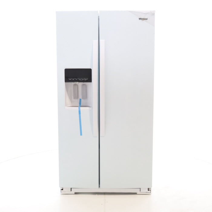 Counter Depth White Whirlpool 20.6 cu. ft. Side by Side Refrigerator In Door Ice and Water Dispenser - Scratch & Dent - Minor