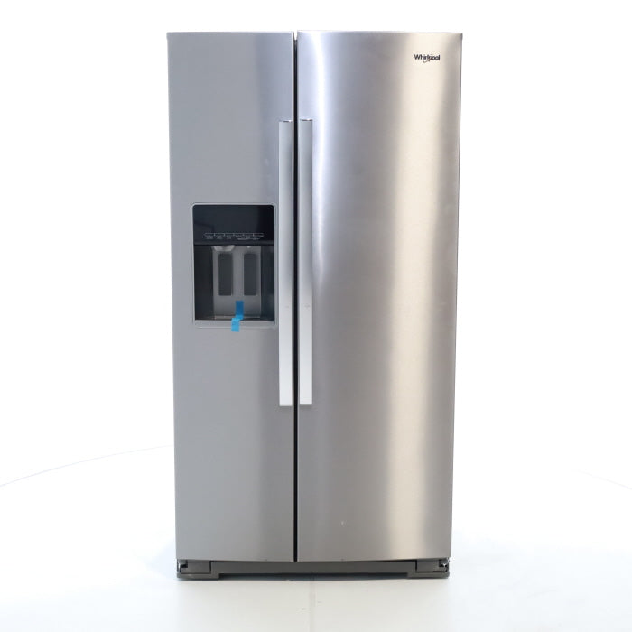 Counter Depth Fingerprint-Resistant Stainless Steel Whirlpool 20.6 cu. ft. Side by Side Refrigerator In Door Ice and Water Dispenser - Scratch & Dent - Minor