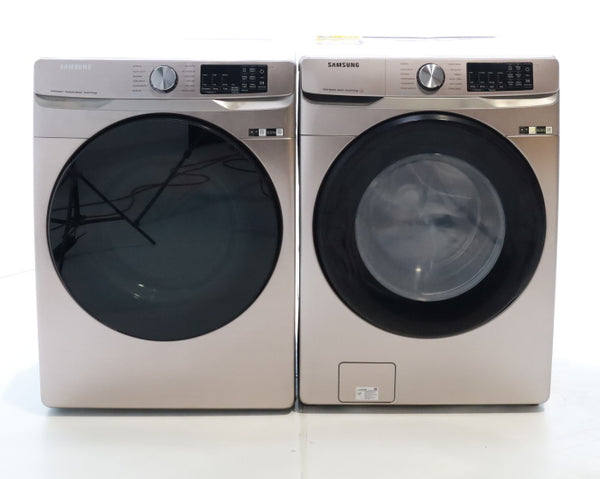 Champagne ENERGY STAR 4.5 cu. ft. Samsung Front-Load Washer with Steam and 7.5 cu. ft. Front Load Electric Dryer with Steam - Scratch & Dent - Minor