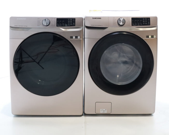 Champagne ENERGY STAR 4.5 cu. ft. Samsung Front-Load Washer with Steam and 7.5 cu. ft. Front Load Electric Dryer with Steam - Scratch & Dent - Minor