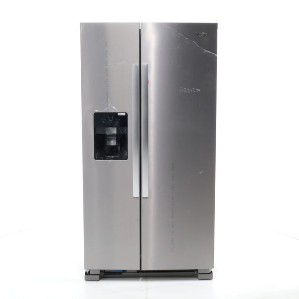 Fingerprint-Resistant Stainless Steel Whirlpool 24.5 cu. ft. Side by Side Refrigerator with In Door Ice and Water Dispenser - Open Box