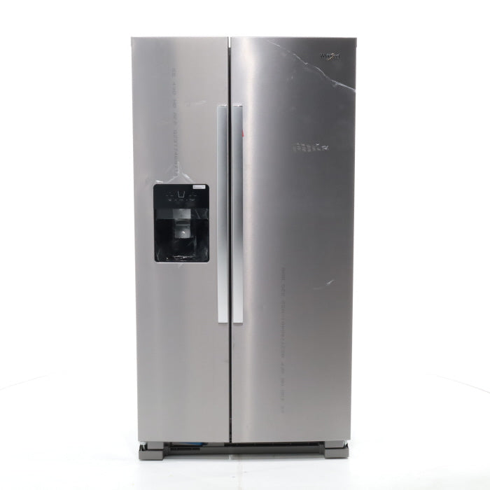 Fingerprint-Resistant Stainless Steel Whirlpool 24.5 cu. ft. Side by Side Refrigerator with In Door Ice and Water Dispenser - Open Box