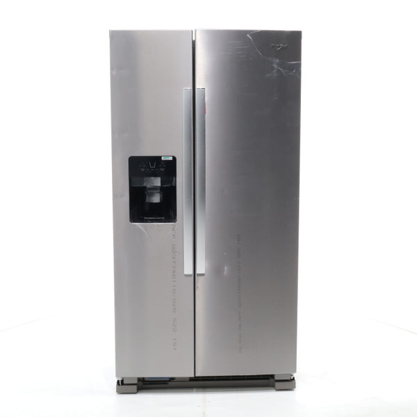 Fingerprint-Resistant Stainless Steel Whirlpool 24.5 cu. ft. Side by Side Refrigerator with In Door Ice and Water Dispenser - Scratch & Dent - Minor