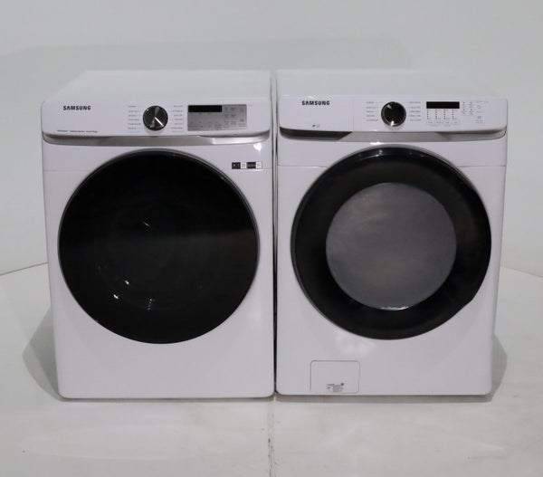 ENERGY STAR Samsung 4.5 cu. ft. Front Load Washer with Vibration Reduction and 7.5 cu. ft. Front Load Gas Dryer with Steam - Scratch & Dent - Moderate