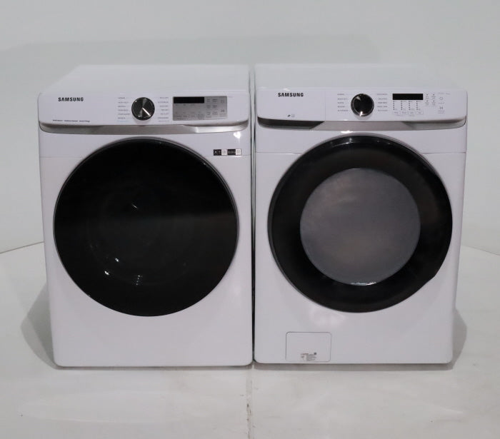 ENERGY STAR Samsung 4.5 cu. ft. Front Load Washer with Vibration Reduction and 7.5 cu. ft. Front Load Gas Dryer with Steam - Scratch & Dent - Moderate