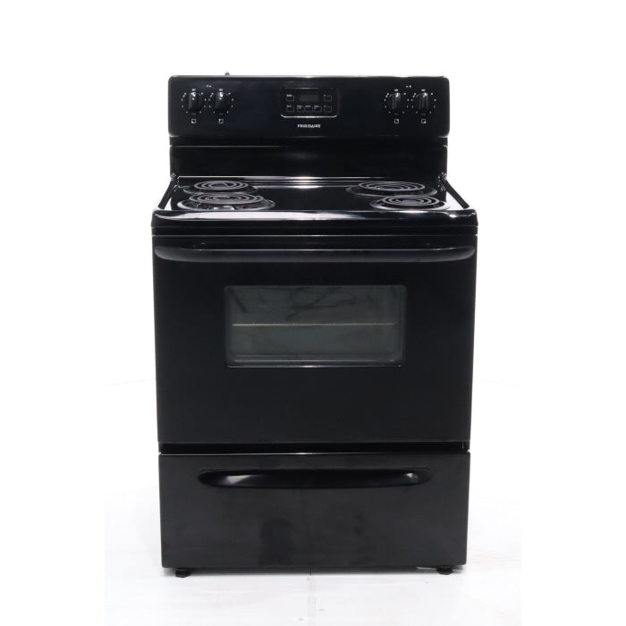 Black Frigidaire 4.8 cu. ft. 4 Heating Element Freestanding Electric Range with Even Baking Technology - Certified Refurbished