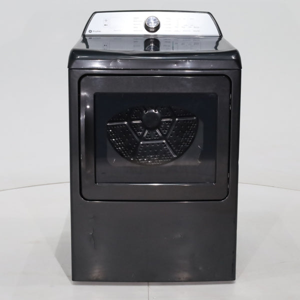 Diamond Gray ENERGY STAR GE Profile 7.4 cu . ft. Electric Dryer with 120 ft. Venting - Scratch & Dent - Major