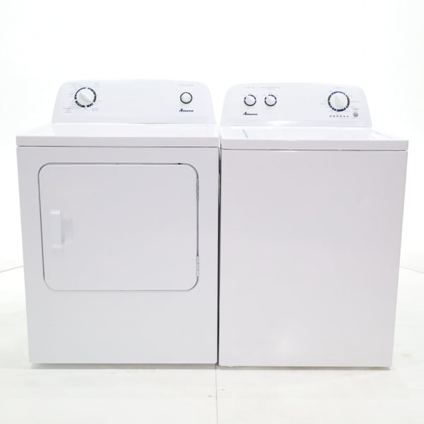Amana 3.4 cu. ft. Top Load Washing Machine with 700 RPM Max Speed and 6.5 cu. ft. Electric Dryer with Wrinkle Prevent - Certified Refurbished