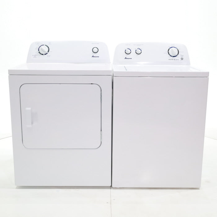 Amana 3.4 cu. ft. Top Load Washing Machine with 700 RPM Max Speed and 6.5 cu. ft. Electric Dryer with Wrinkle Prevent - Certified Refurbished