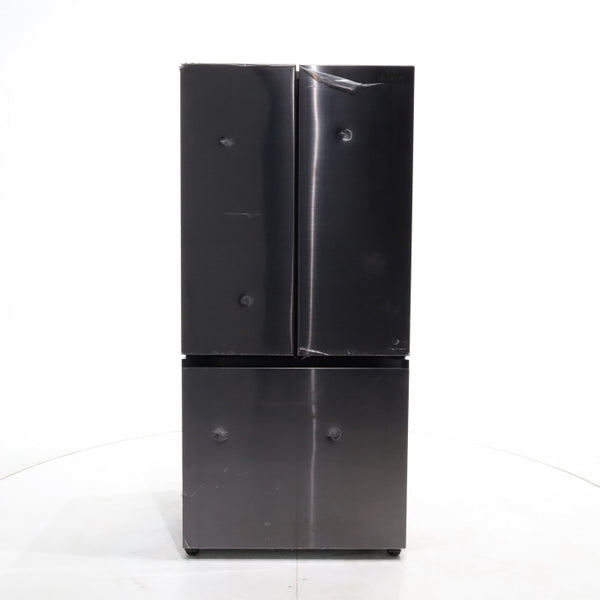 33 in. Wide Fingerprint Resistant Black Stainless Steel ENERGY STAR Smart Samsung  17.5 cu. ft. 3 Door French Door Refrigerator with Internal Ice Maker - Scratch & Dent - Major