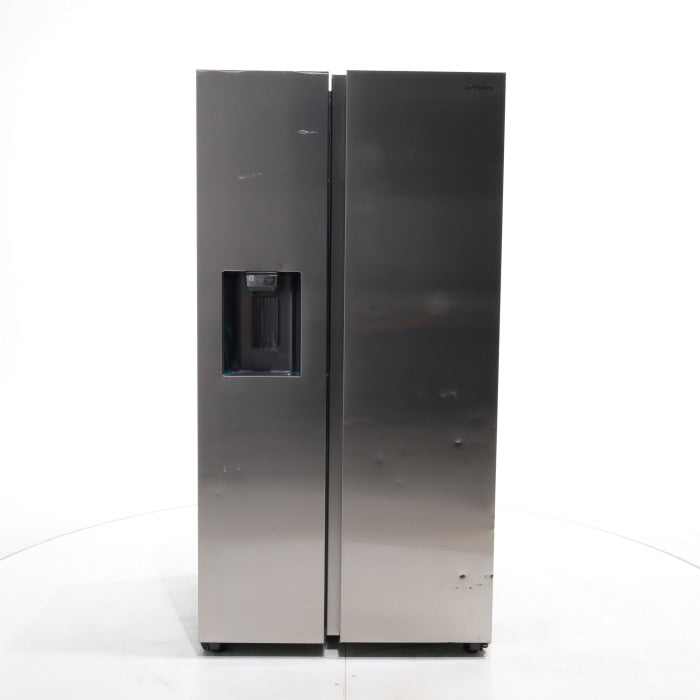 Counter Depth Fingerprint Resistant Stainless Steel ENERGY STAR Samsung 22 cu. ft. Side by Side Refrigerator with Exterior Water and Ice Dispenser - Scratch & Dent - Moderate
