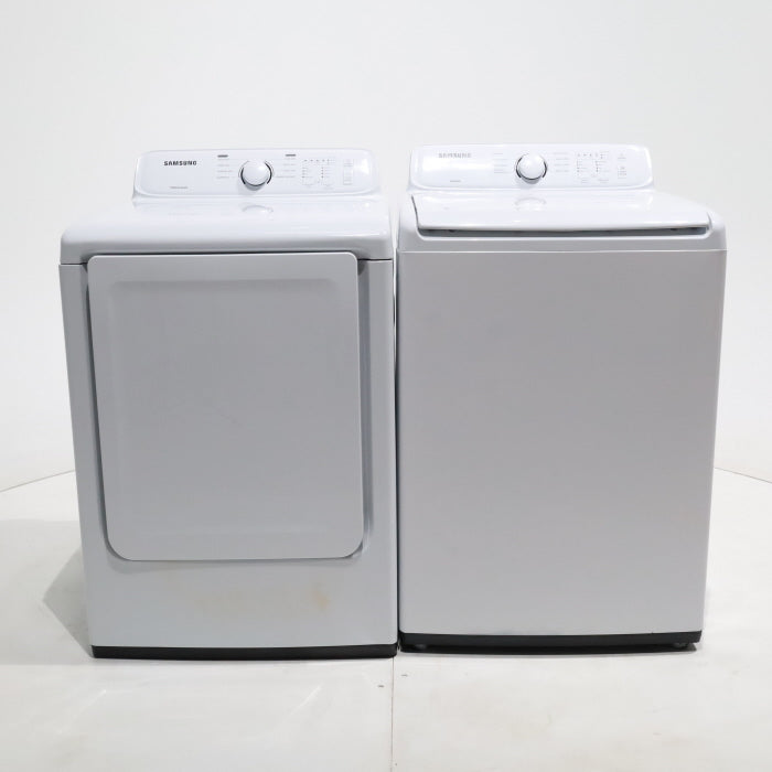 Samsung 4.5 cu. ft. Top Load Washing Machine with VRT Plus Tech and 7.2 cu. ft. Gas Dryer With MoistureSensor - Certified Refurbished