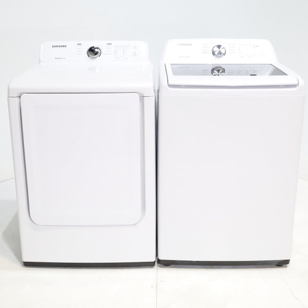 Samsung 4.5 cu. ft. Top Load Washer With Vibration Reduction Technology and 7.2 cu. ft. Electric Dryer with Sensor Dry - Certified Refurbished