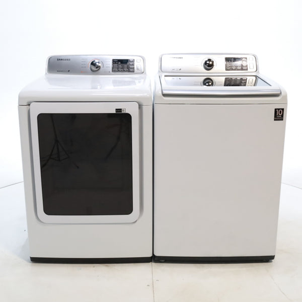 Samsung 4.5 Top Load Washing Machine with Diamond Drum Design and Samsung 7.4 cu. ft. Electric Dryer with Smart Care - Certified Refurbished