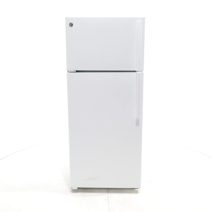 White GE 17.5 cu. ft. Top Freezer Refrigerator with Upfront Temperature Controls - Certified Refurbished