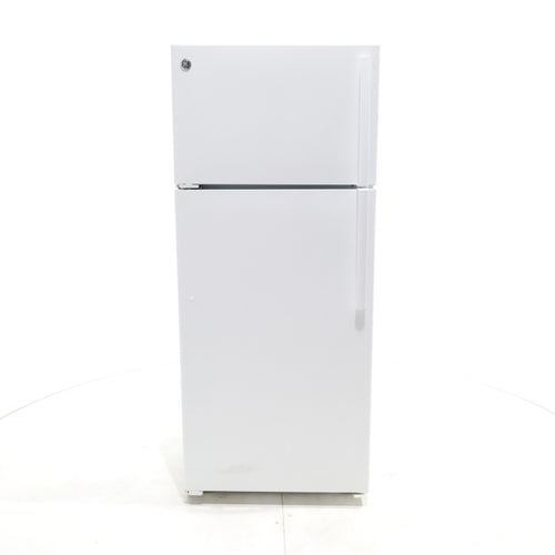 Pictures of White GE 17.5 cu. ft. Top Freezer Refrigerator with Upfront Temperature Controls - Certified Refurbished - Neu Appliance Outlet - Discount Appliance Outlet in Austin, Tx