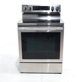 Stainless Steel Samsung 5.9 cu. ft. Freestanding 5 Heating Element Smooth Cooktop Electric Range with True Convection  - Certified Refurbished