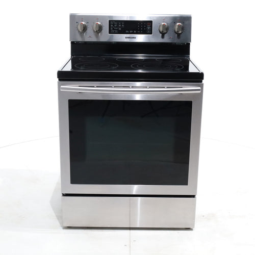 Pictures of Stainless Steel Samsung 5.9 cu. ft. Freestanding 5 Heating Element Smooth Cooktop Electric Range with True Convection  - Certified Refurbished - Neu Appliance Outlet - Discount Appliance Outlet in Austin, Tx