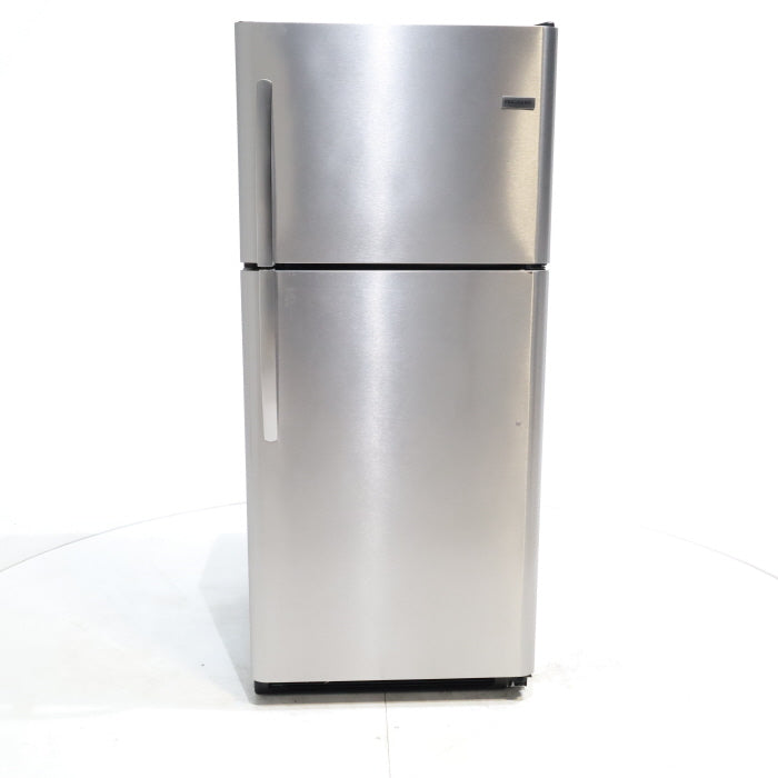 30 in. Wide EasyCare Stainless Steel Frigidaire 20.4 cu. ft. Top Freezer Refrigerator with Reversible Doors - Certified Refurbished