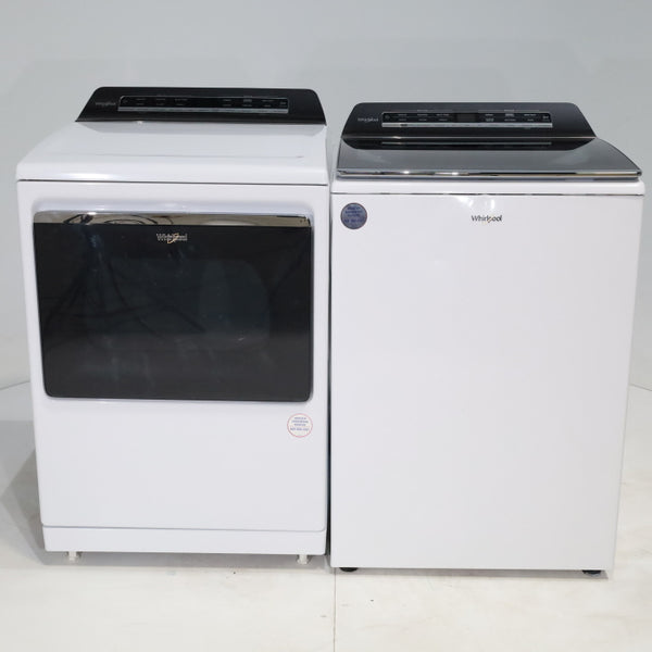 ENERGY STAR Whirlpool 5.2 - 5.3 cu. ft. Smart Top Load Washing Machine with 2 in 1 Removable Agitator and 7.4 cu. ft. Electric Dryer with Hamper Door - Certified Refurbished