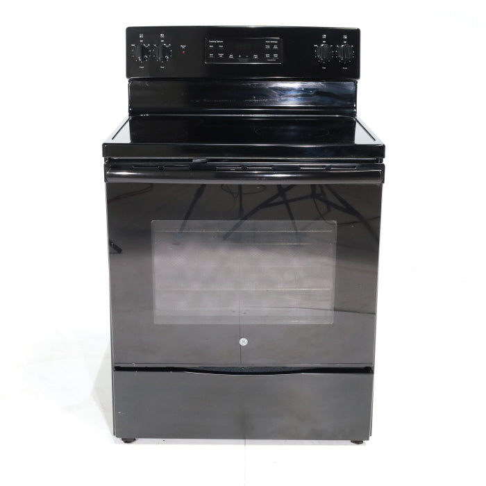 Pictures of Black GE 5.3 cu. ft. 4 Heating Element Freestanding Electric Range with with Black Ceramic Glass Cooktop - Certified Refurbished - Neu Appliance Outlet - Discount Appliance Outlet in Austin, Tx