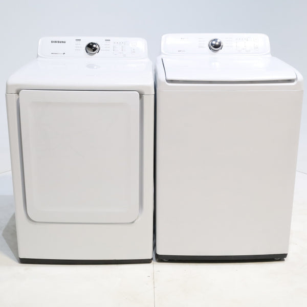 Samsung 4.5 cu. ft. Top Load Washing Machine with VRT Plus Technology and 7.2 cu. ft. Gas Dryer with Stainless Drum - Scratch & Dent - Minor