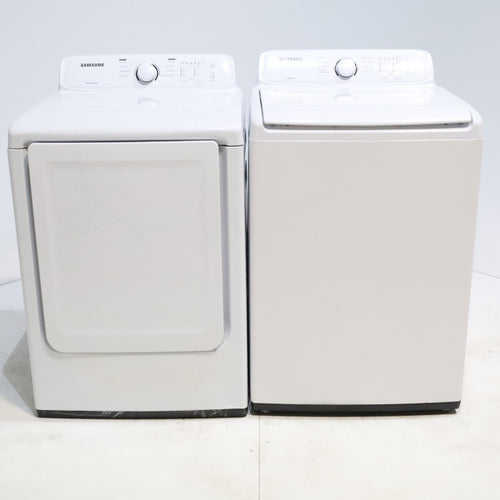 Pictures of Samsung 4.5 cu. ft. Top Load Washing Machine with VRT Plus Technology and Gas Dryer With MoistureSensor Drying - Scratch & Dent - Minor - Neu Appliance Outlet - Discount Appliance Outlet in Austin, Tx