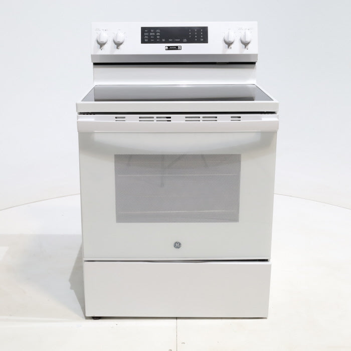 Pictures of White GE 5.0 cu. ft. 5 Heating Element Freestanding Electric Range with No Preheat Air Fry - Scratch & Dent - Moderate - Neu Appliance Outlet - Discount Appliance Outlet in Austin, Tx