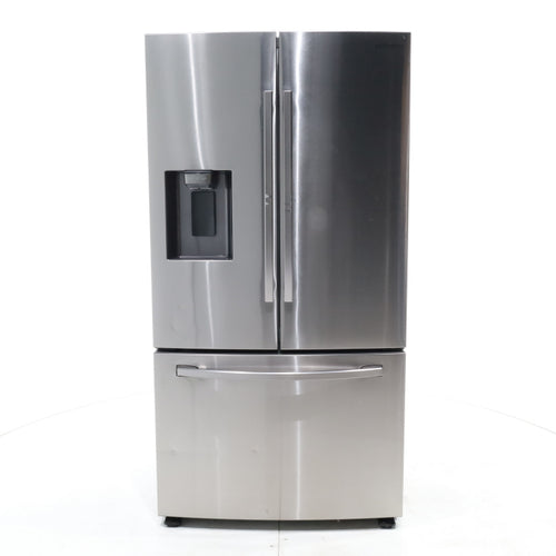 Pictures of Fingerprint Resistant Stainless Steel ENERGY STAR Samsung 27 cu. ft. 3 Door French Door Refrigerator with Exterior Water and Ice Dispenser - Scratch & Dent - Moderate - Neu Appliance Outlet - Discount Appliance Outlet in Austin, Tx