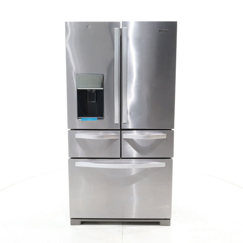 Pictures of Monochromatic Stainless Steel ENERGY STAR Whirlpool 25.8 cu. ft. 5 Door French Door Refrigerator with Dual Ice Makers - Certified Refurbished - Neu Appliance Outlet - Discount Appliance Outlet in Austin, Tx