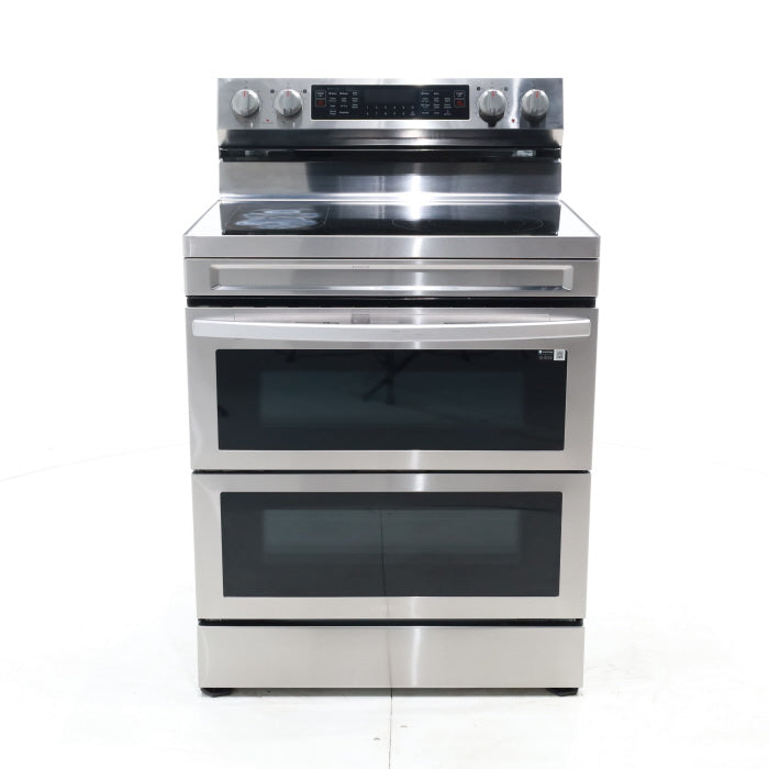 Pictures of Fingerprint Resistant Stainless Steel Samsung Flex Duo 6.3 cu. ft. 5 Heating Element Freestanding Electric Range with Double Oven - Scratch & Dent - Major - Neu Appliance Outlet - Discount Appliance Outlet in Austin, Tx