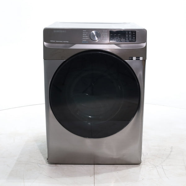 Platinum Samsung 7.5 cu. ft. Front Load Electric Dryer with Steam- Scratch & Dent - Major
