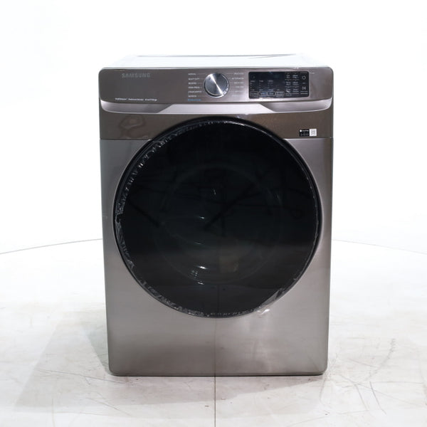 Platinum Samsung 7.5 cu. ft. Front Load Electric Dryer with Steam- Scratch & Dent - Moderate