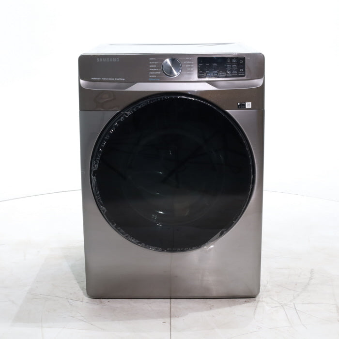 Platinum Samsung 7.5 cu. ft. Front Load Electric Dryer with Steam- Scratch & Dent - Moderate
