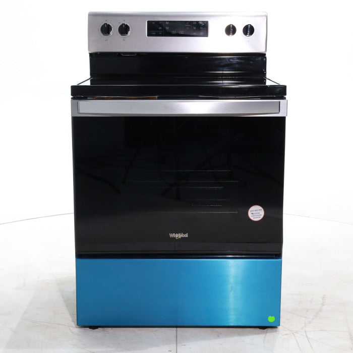 Fingerprint Resistant Stainless Steel Whirlpool 5.3 cu. ft. Freestanding 5 Heating Element Smooth Cooktop Electric Range with Frozen Bake Technology Scratch & Dent - Minor