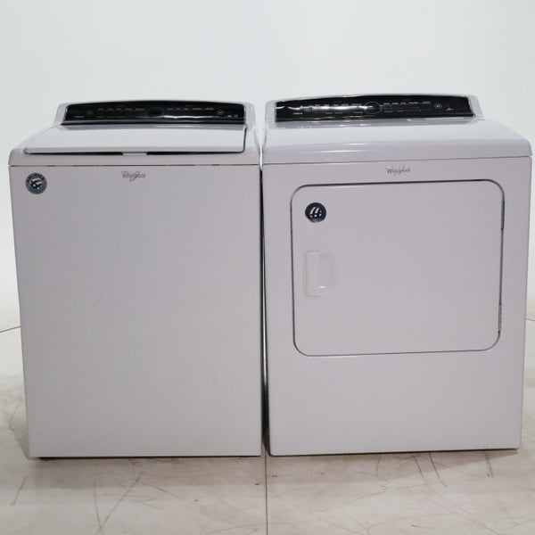 Whirlpool HE Top Load ENERGY STAR 4.8 cu ft Capacity Washing Machine with Adaptive Wash Technology and Whirlpool 7 cu ft Electric Dryer with AccuDry Sensor Drying System - Certified Refurbished
