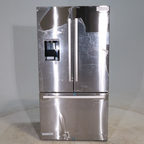 Pictures of Stainless Steel Counter Depth Bosch 500 Series 21.6 cu. ft. 3 Door French Door Refrigerator with Exterior Water and Ice - Scratch & Dent - Moderate - Neu Appliance Outlet - Discount Appliance Outlet in Austin, Tx