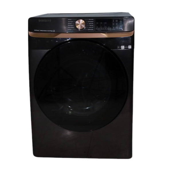 Fingerprint Resistant Black Stainless Steel ENERGY STAR Samsung 7.5 cu. ft. Frontload Gas Dryer with Steam- Scratch & Dent - Minor